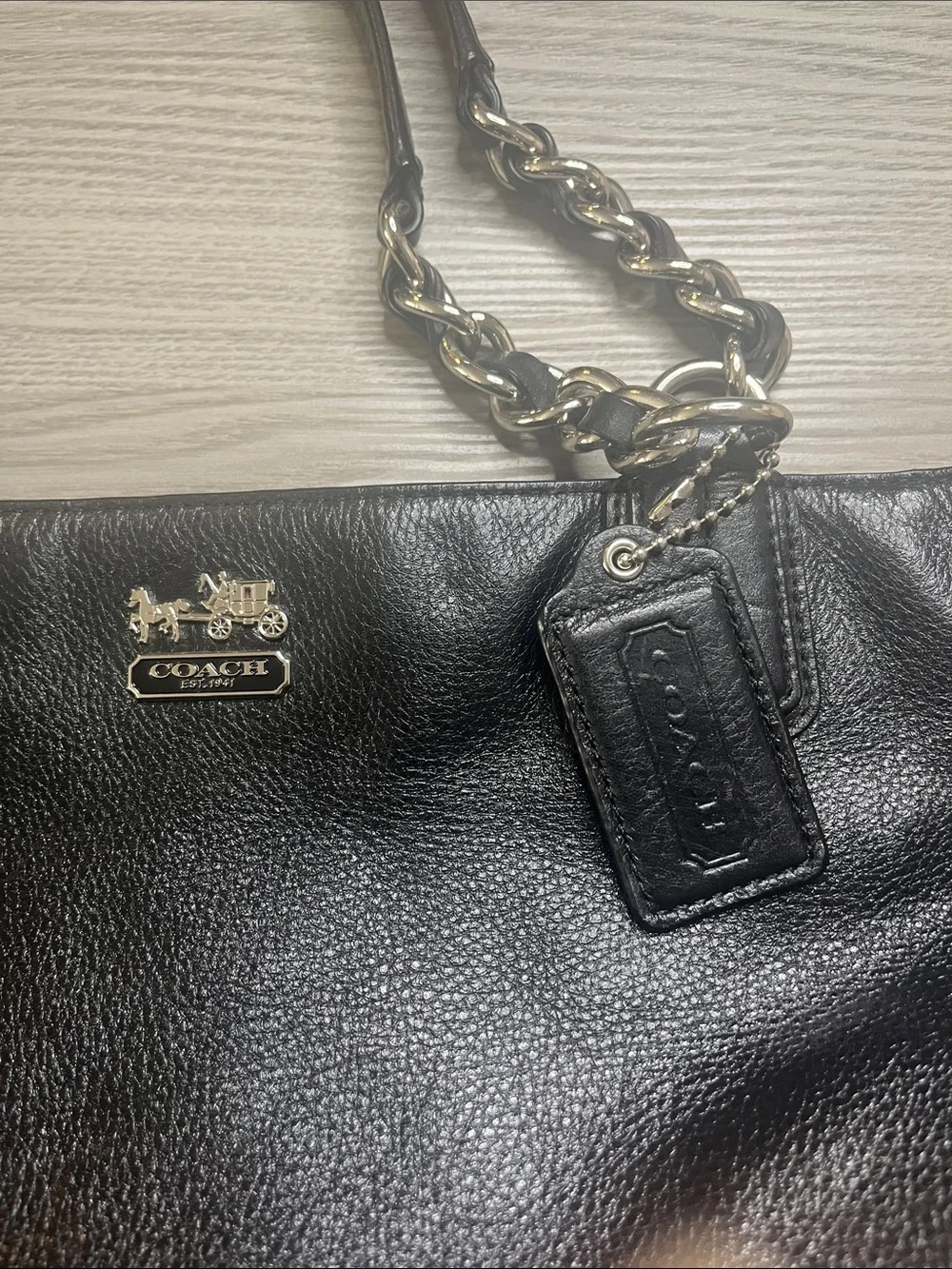 Coach Madison Tote BLACK LEATHER - Picture 3 of 8